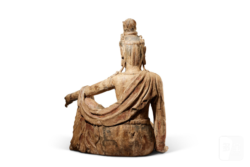 GRANDE STATUE DE GUANYIN EN BOIS POLYCHROME  CHINE, XVIE-XVIIIE SIÈCLE - 图6